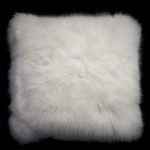 Baby Alpakafell Kissen Weiss