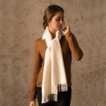 Alpaka Schal Jamas Ecru Damen und Herren