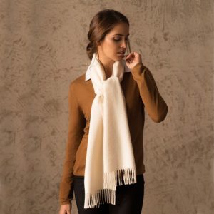 Alpaka Schal Jamas Ecru Damen und Herren